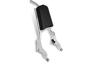Harvards Chrome Sissy Bar Backrest Detachable Passenger Backrest Compatible with Harley Davidson Touring Street Glide Road Glide Road King Electra Glide 2009-2023,2024（Chrome）