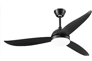 KEVO Ventilateur Plafond, Ventilateur Plafond avec Lumiere, 132cm Ventilateur de Plafond avec Telecommande, DC Reversible Plafonnier Ventilateur Silencieux 3 Vitesses et Dimmable