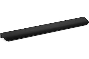 SOTECH 5 Stück Möbelgriffe Blankett Tommy schwarz gebürstet 300 mm Küchengriffe für Frontinnenseite Montage