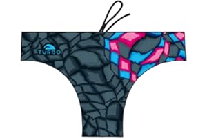 TURBOTRONIC Turbo - Maillot de bain Crystal Gris/Noir Slip de Waterpolo compétition Natation et Triathlon