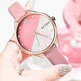 XiYuanShangMao Frauen Splei?en Farbe Uhren Lady Lederband Quarz Armbanduhren (Pink)