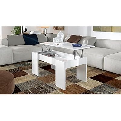 Générique SWING Table basse transformable 100 cm - Blanc brillant