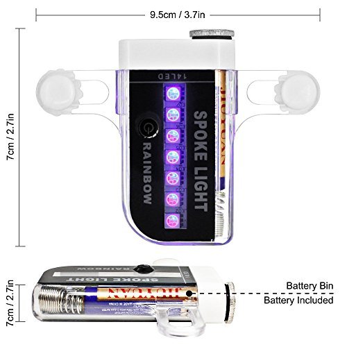 Helles Fahrrad-Rad-Lichter – Wasserdichtes 14 LED Speichen-Licht für Nachtreiten mit 30 verschiedenen Muster-Änderungen - 2