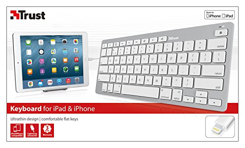 Trust Multimedia Tastatur (Lightning-Anschlusskabel, QWERTZ, deutsches Tastaturlayout, geeignet für iPad/iPhone) weiß - 6