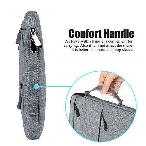 iCasso Schützend Weich Handtasche Tragetasche Notebooktasche Laptop sleeve Einfachen Stil Hülle für Laptop / Dell / Surface / MacBook, Notebook und Tablet / Lenovo / Samsung (11-13.3 Zoll,Hellgrau) - 7