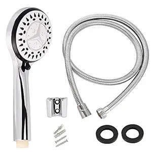 HALOSIS (QUALITY FIRST) HL-7005HS Prime ABS Hand Shower Set with 5 Spray Modes and Shower Pipe (Chrome)