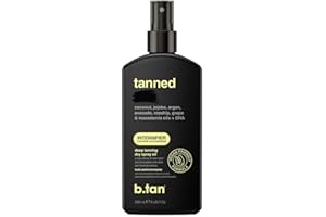 b.tan Best Tanning Oil | Get Tanned Intensifier Dry Spray - Fast, Dark Outdoor Sun Tan From Tan Accelerating Actives, Packed with Moisturizing Oils, No SPF, Austrailian Brand, 236ml