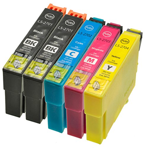 5 Patronen kompatibel XL für Epson T2701 - T2704 Workforce Epson WF3620DWF WF3640DTWF WF7110DTW WF7610 WF7620 DTWF