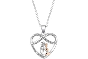 KBRPEY Collar de Madre e Hija Plata de ley 925 Collar de Ccorazón de Madre Colgante de la Madre de Navidad Cadena del día de la Madre Regalos de Joyería para Mamá Hija