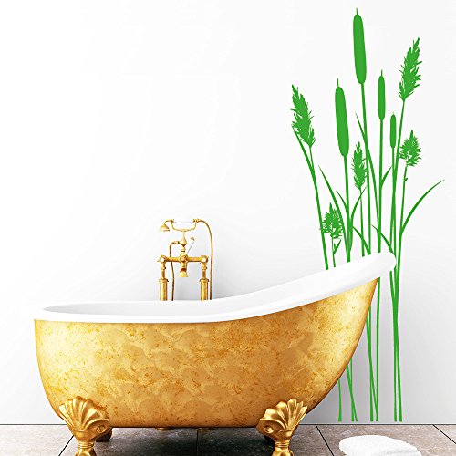 Wandtattoo Loft Wandaufkleber Schilf Bambus Strauch – Wandtattoo / 49 Farben / 2 Größen/ Wandsticker zur Dekoration von z.B. Badezimmer oder Schlafzimmer / grau / 35 cm breit x 93 cm hoch - 5