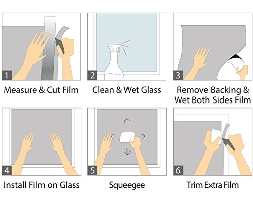 FACAI Fensterfolie Dekorfolie Sichtschutzfolie Fensterschutzfolie Selbsthaftend, Statisch Haftend Version 45*200cm - 7