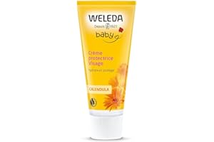 WELEDA - Crème protectrice Visage Calendula - Hydrate et Nourrit - Pour la peau délicate des bébés et des jeunes enfants - NATRUE* - Bio** - 50 ml
