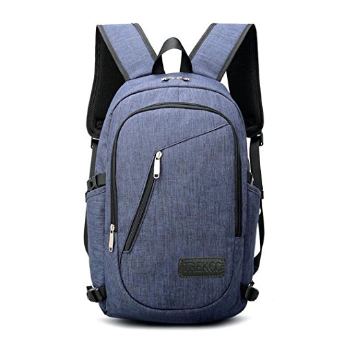 Trekoo Herren Damen Schlank Laptop Rucksack 15 6 Zoll Business Rucksack Leichte Wasserdicht Schulter Notebook Rucksack mit USB-Port  20L  Dunkelblau A