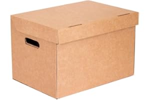 Kartox | Baul Almacenaje De Cartón Multiusos | Cartón ondulado de 3 mm de onda | Color Marrón | Talla M | 5 Unidades