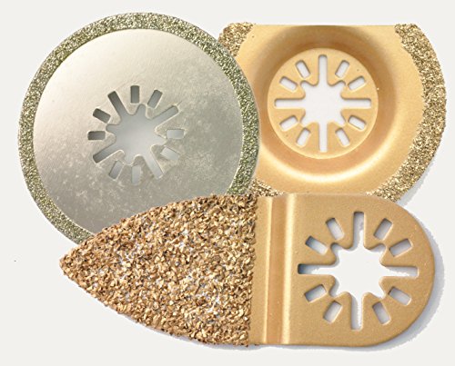 3-tlg. Zubehör-Set für Multimaster-System, HM-Schleifschuh, Diamantscheibe, HM-Segmentsägeblatt