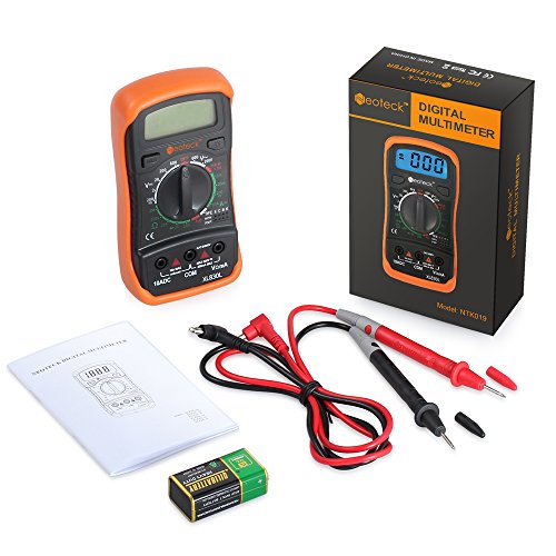 Neoteck Mini Digital Multimeter Digitaler Multimeter mit Manuellem Bereich Messinstrument Voltmeter Ammeter Ohmmeter AC DC Spannung DC Strom Widerstand Transistor Buzzer mit LCD - 7