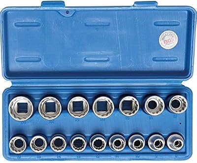 BGS 2226 Douilles douze pans, Argent/bleu, Set de 16 Pièces