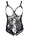 Produktbild Minetom Dame Sexy geöffnete Gabelung Schlafanzüge Low cut Netz Catsuit Jumpsuit Lingerie Unterwäsche
