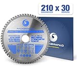 Tiempo de estacionamiento superior: la hoja de sierra tronzadora de 210 x 30 ofrece dientes de metal duro con precisión y una superficie pulida para una mayor durabilidad. Falkenwalds - Discos de corte robustos
