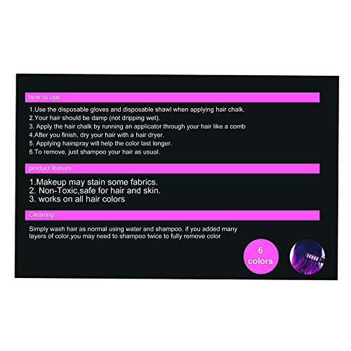 Haarkreide,Hair Chalk,Haarkreide-Set,LDream® 6 Farben – vibrierende,langlebige temporäre Schimmer Haar Farben Creme mit Kämme Haare Färben Kreide Haartönungen - 6