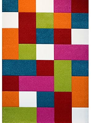 Unamourdetapis Un Amour de Tapis 22869 Kids Carreaux Tapis pour Enfant Polypropylène Multicolore 120 x 170 cm
