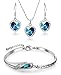 Valentine Gifts : YouBella Jewellery Valentine Collection Heart Crsytal Combo of Pendant Necklace Set, Bangle Bracelet and Fancy Party Wear Earrings for Girls and Women RS.399.00