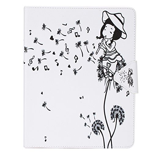 Für ipad 2/ipad 3/ipad 4 Hülle Leder Löwenzahn Mädchen Muster,SKYXD [Auto Schlaf/Wach Funktion] Smart Case Folio Klappbar Schutzhülle [Standfunktion/Brieftasche Kartenfach/Magnet] Klapphülle mit [Handyanhänger + Eingabestift] 3in1 Zubehör Handy Tasche for Apple ipad 2/ipad 3/ipad 4 Bookstyle Flip Leather Cover With [Stylus and Dust Plug] - 2