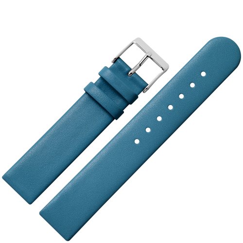 Uhrenarmband 16mm Leder blau glatt - Ersatzband fr Uhren aus echtem Rindsleder - klassisches Uhrband mit geradem Bandverlauf - Marburger Uhrenarmbnder seit 1945 - mittelblau / silber Uhrenarmband 16mm Leder blau glatt - Ersatzband fr Uhren aus echtem Rindsleder - klassisches Uhrband mit geradem Bandverlauf - Marburger Uhrenarmbnder seit 1945 - mittelblau / silber