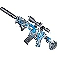 Electric Automatic Water Blaster With (3,000) Gel Soak Water Bullets, 18m Shooting Range, DIY Assembly Gun Aged 14+, HD Scope & Mode Switch. Gel Bullet Shooting, Outdoor Play & Summer Games (BLUE)