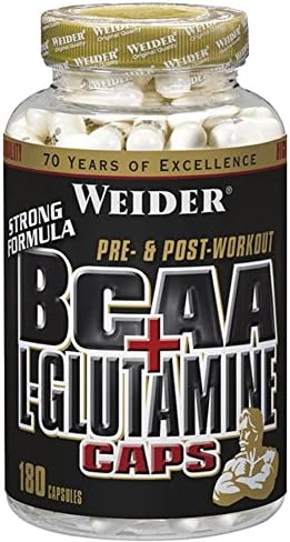 Weider BCAA L-Glutamine Amino Acids Capsules Muscle Recovery 180caps