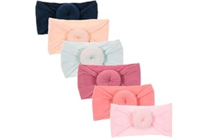 Nishine Cute Baby Hair Band for Toddler Girls Elastic Soft Nylon 6 Pieces (Set 1)