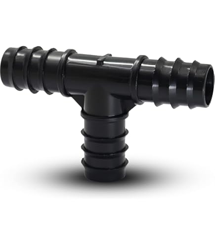 Tefen Nylon 66 Hose Fittings - 3/4 Inch ID Barbed Tee Connectors (5 Pack)