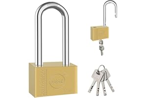 YANKUIRUI Schweres Vorhängeschloss aus massivem Messing - 30mm, Sicherheitsschloss Wohnungstür Schloss, Spind Vorhängeschloss mit Schlüssel, Erhöhte Verstärkung, Quadratisches Verstärktes Schloss