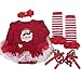 TANZKY® Baby Girls' First Christmas Newborn Santa Costumes Tutu Dress (6~9 months)