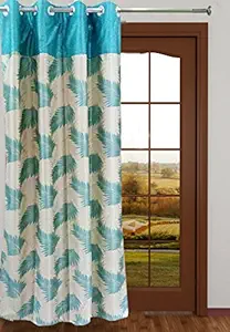 Homefab India Candy Modern 2 Piece Eyelet Polyester Door Curtain Set - 7ft, Blue