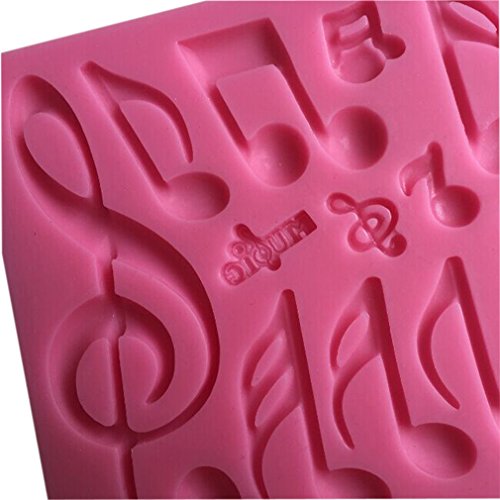LYNCH Verschiedene Musik-Anmerkung-Form-Silikon Fondantform Bakeware DIY Kuchen-Werkzeuge,Rosa - 2