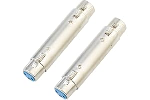 euroharry 2 pezzi da presa XLR a presa XLR femmina a femmina 3Pin Extend Adapter per convertitore video microfono audio