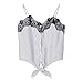 Produktbild Style Slim Fit Volltonfarbe Rückenfrei Damen Tanktop Frauen T-Shirt Ärmellose Bluse Camisole Faded Frauen Spitze beiläufiges ärmelloses Bauchfreies Top Weste Tank Hemd Bluse Cami Top