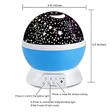 XFH LED Sternenhimmel Projektor Nachtlichter Beleuchtunglampe Stern Lichterprojektor 360 Grad Drehen für Kinder Baby Zimmer Schlafzimmer Kinder Geschenk - 2