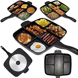 Masterpan Poêle à Frire Tout-en-Un à Compartiments pour Petit-déjeuner et Plus- 32 x 38 cm
