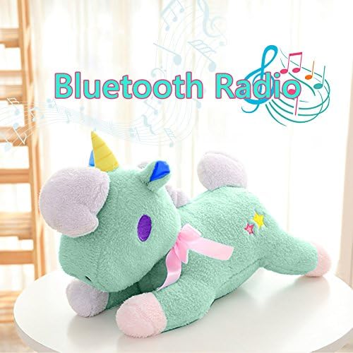 Smart Unicorn Light Up Soft Toy, Bluetooth Speaker Glitter Unicorn Decorative Pillow Soft Plush Stuffed Toy Unicorn Singing Children's Toys (blue)