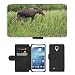 Produktbild GoGoMobile PU LEDER LEATHER FLIP CASE COVER HÜLLE ETUI TASCHE SCHALE // M00124005 Moose Baby Elche Durchsuchen Gras Tier // Samsung Galaxy S4 S IV SIV i9500