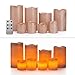 Produktbild 8 LED Echtwachskerzen Set mit Timer und Fernbedienung - 4 Stumpenkerzen und 4 Teelichter (Roségold Metallic)