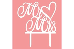DUORIES Décoration de gâteau de mariage Mr & Mrs - Décoration pour gâteau de mariage, d'anniversaire, décoration de gâteau pour filles et femmes - Blanc