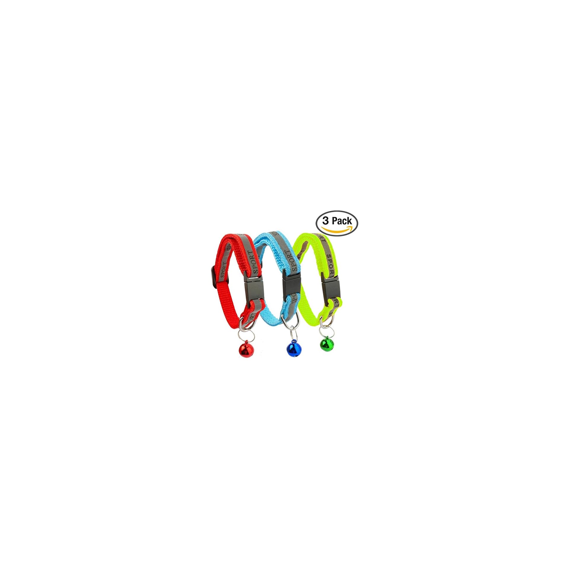Kittygo Lot de 3 colliers de haute qualité pour animaux de