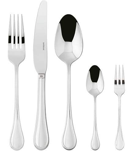 Cubertería Sambonet Baguette 24 Piezas - Acero Inoxidable 18/10, Para 6 Personas - Incluye Cucharas, Tenedores, Cuchillos Y Cucharillas