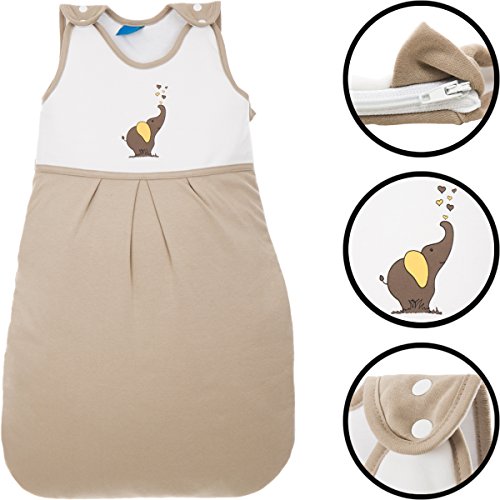 Sommerschlafsack ELEFANT (100% BAUMWOLLE) Schlafsack Kind Baby (Ärmellos)