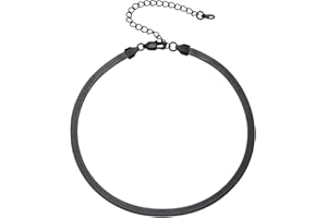 PROSTEEL Collana a Girocollo Donna a Catena Serpente Piatta 3/5/ 8mm, Lunghezze Regolabile 38/42/ 46cm, Acciaio Placcato Oro, Oro, Hip Hop Punk Rap (con Confezione)