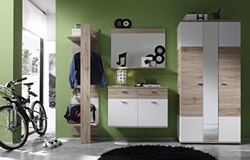 trendteam CS Wandspiegel Spiegel mit Ablage | Eiche San Remo hell | 90 x 68 cm - 3