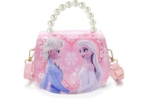 Babioms Elsa Tasche, Kinderhandtasche, Eiskönigin Kinder Umhängetasche, Elsa Schulter-Tasche, Eiskönigin Geschenke, für Mädchen zum Ausgehen oder Reisen, Rosa（17,5 * 14 * 8cm）